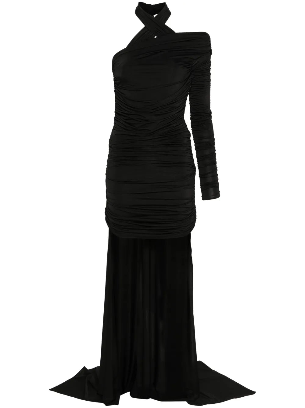 Asymmetric Draped Mini Dress