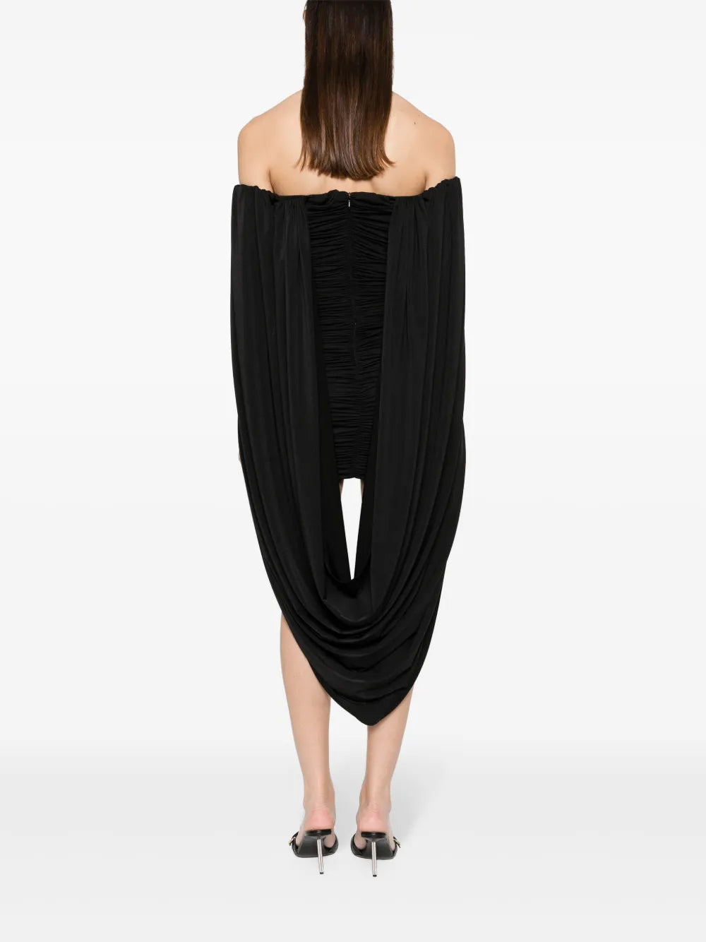 Off-Shoulder Draped Mini Dress
