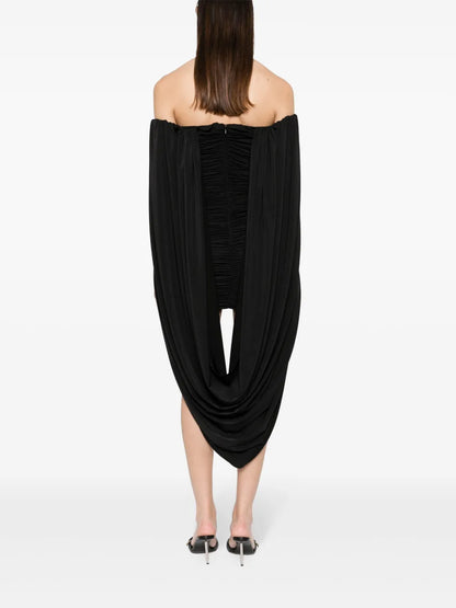 Off-Shoulder Draped Mini Dress