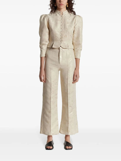 Yoshismart Jacquard Cropped Trousers