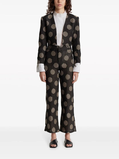 Yoshismart Jacquard Cropped Trousers