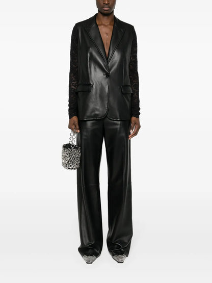Floral-Lace-Sleeves Blazer