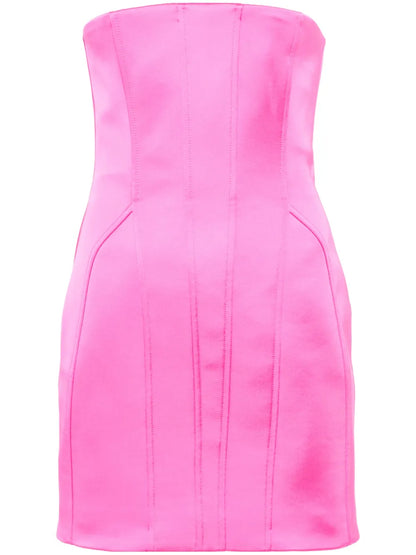 Strapless Satin Mini Dress