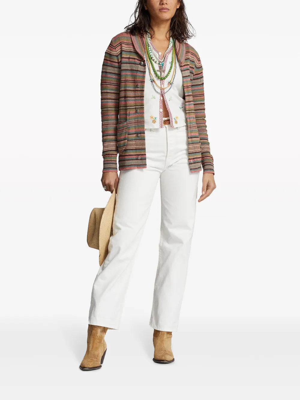 Lydia Striped Belted Cardigan