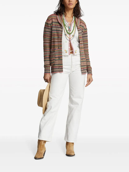 Lydia Striped Belted Cardigan
