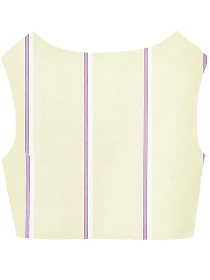 Richard Striped Cropped Top
