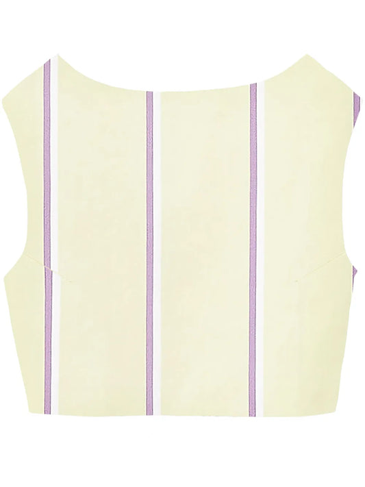 Richard Striped Cropped Top