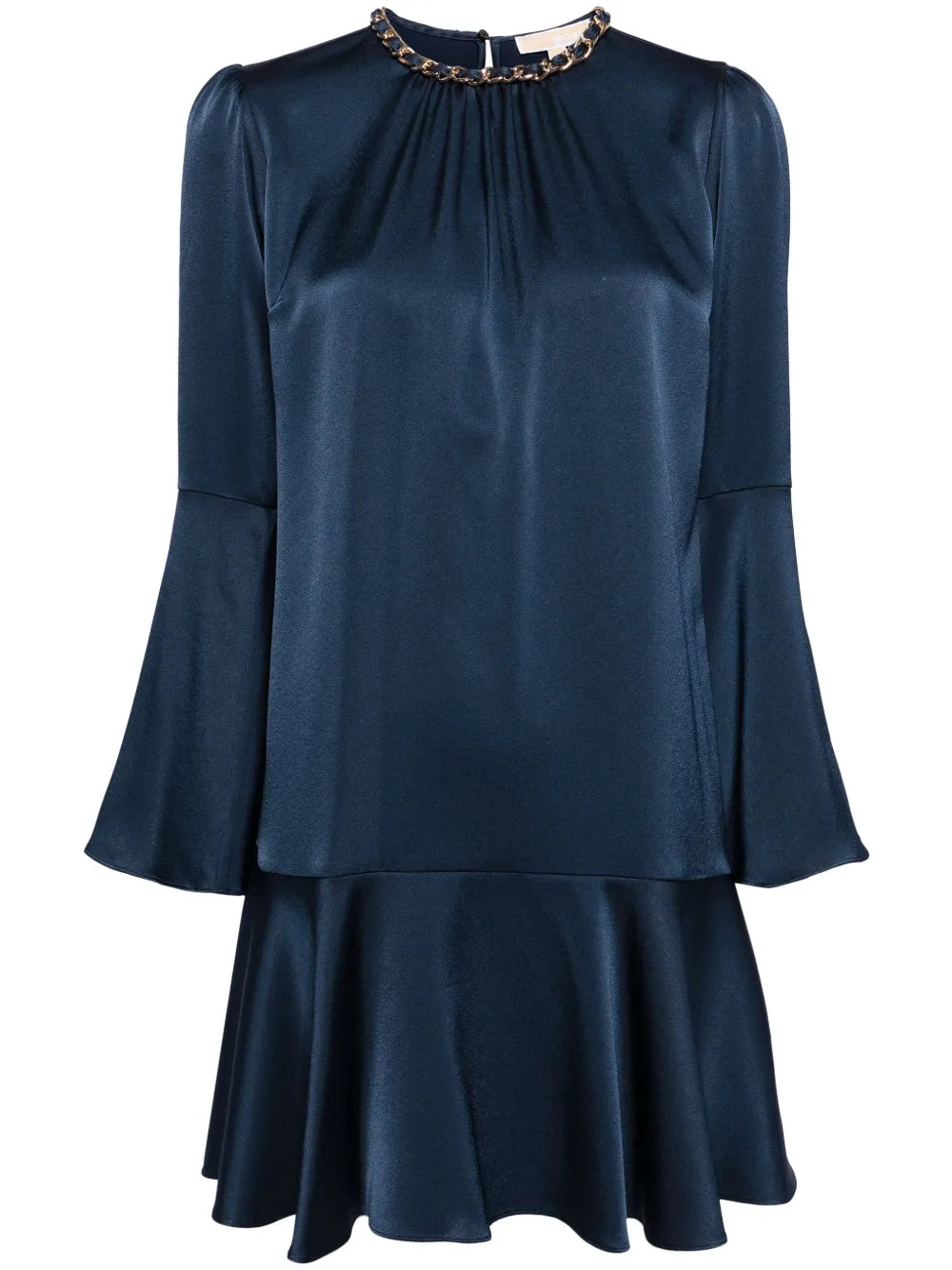 Chain-Trim Satin Minidress
