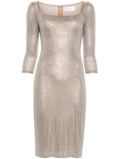 Crystal-Embellished Midi Dress