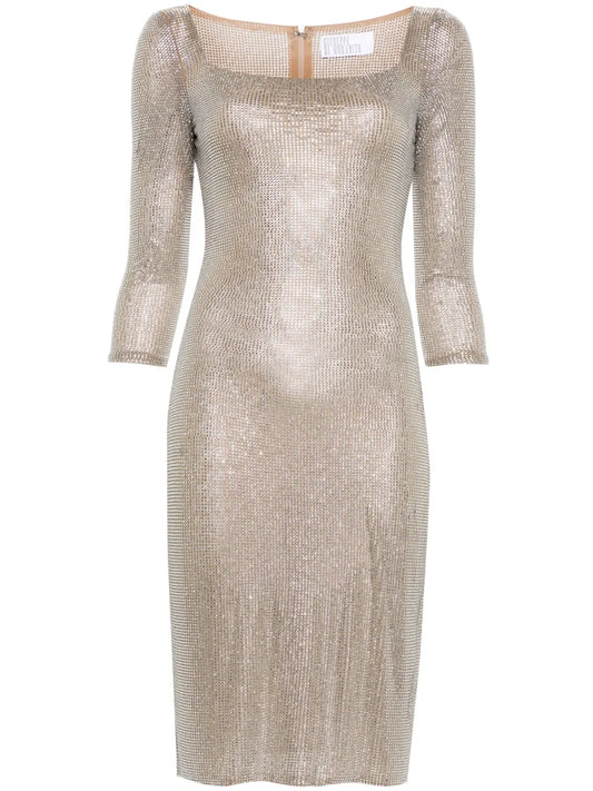 Crystal-Embellished Midi Dress