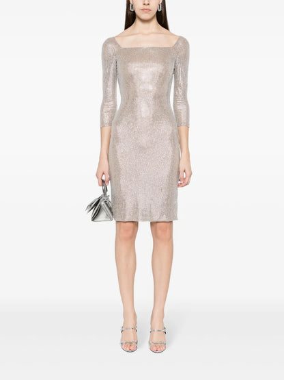 Crystal-Embellished Midi Dress