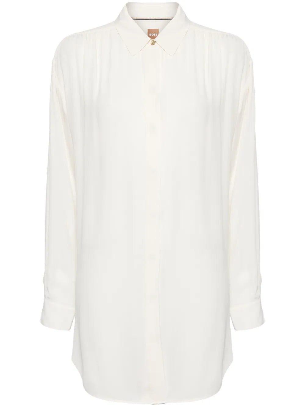 Pleated Classic-Collar Shirt