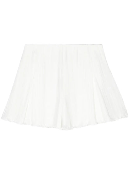 Pleated High-Waisted Shorts
