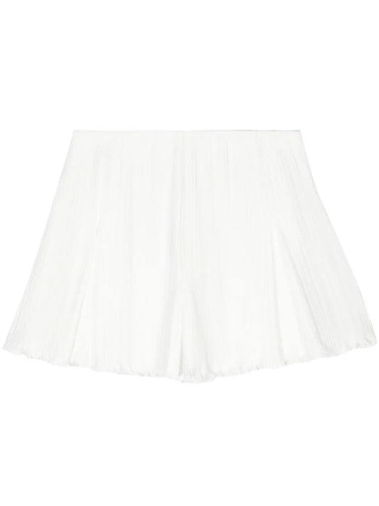 Pleated High-Waisted Shorts
