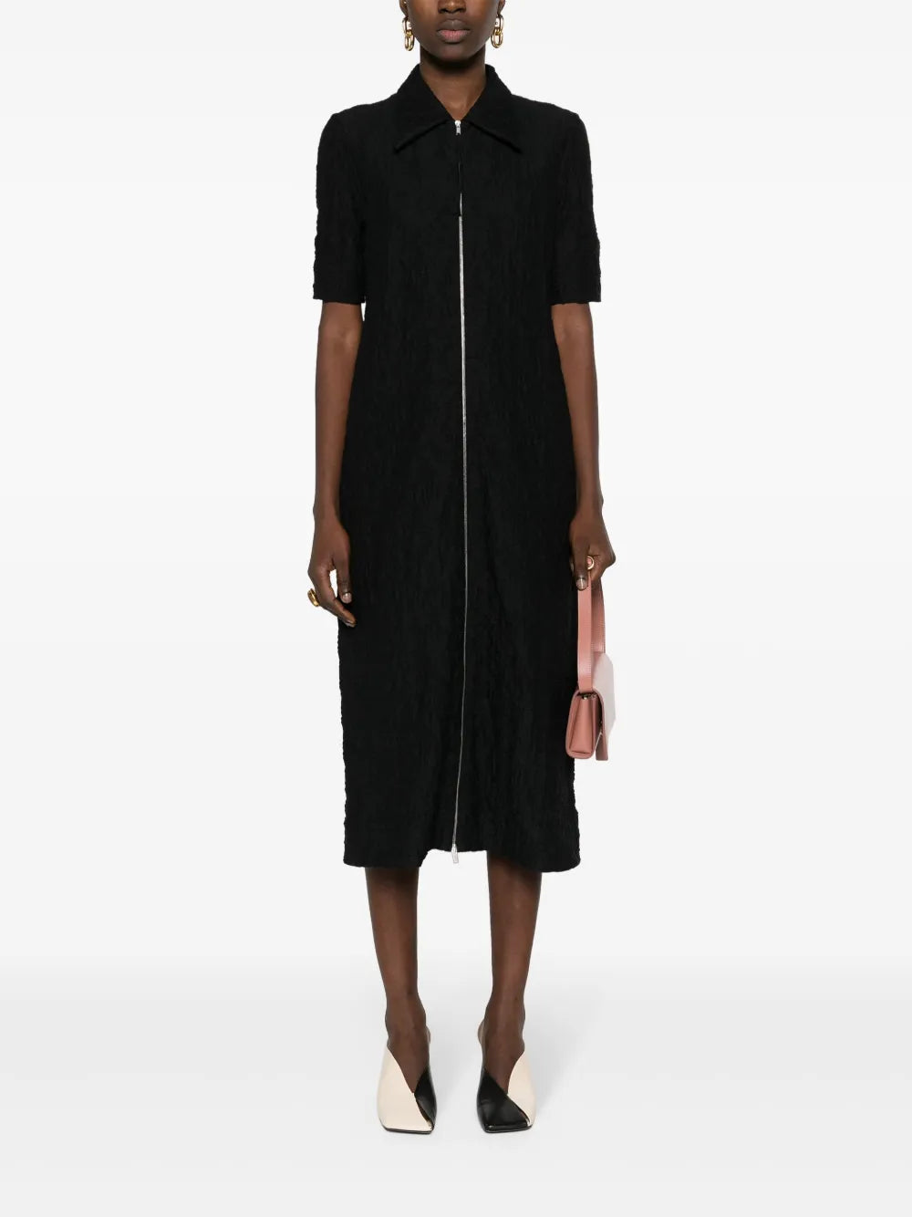Textured Mid-Length Dress