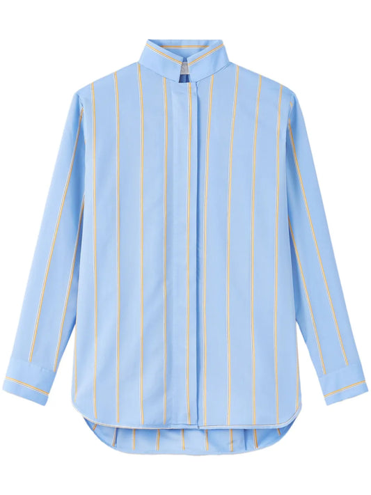 Robert Gathered-Detail Striped Blouse