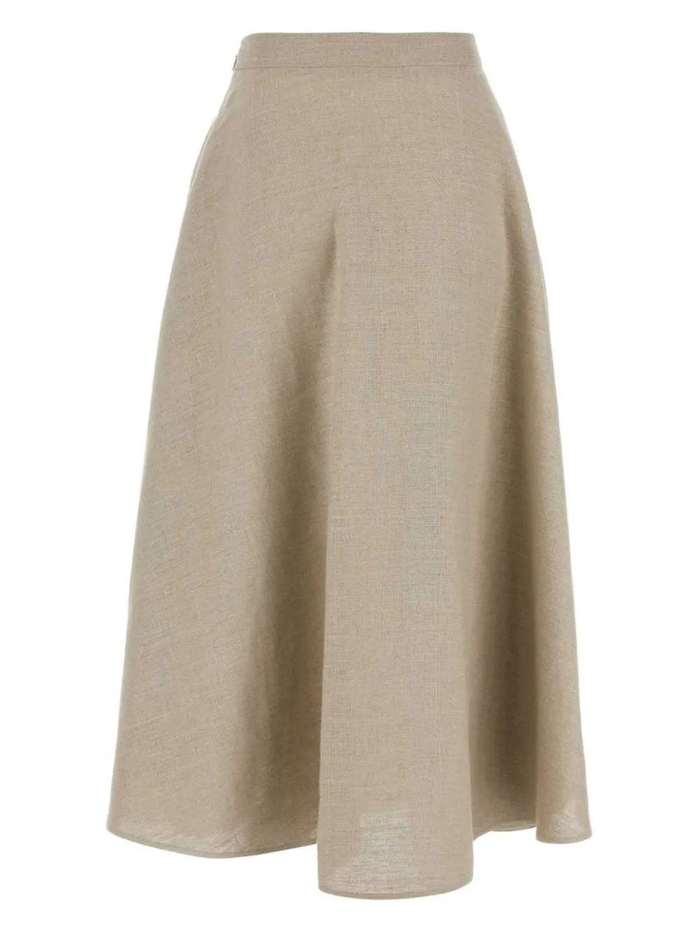 Flared Linen Midi Skirt