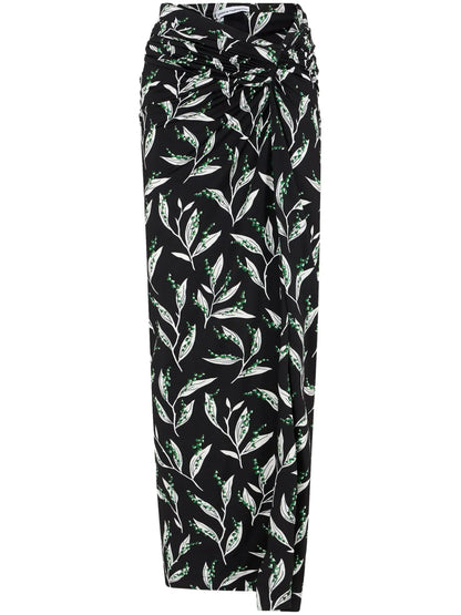 Graphic-Print High-Waist Maxi Skirt