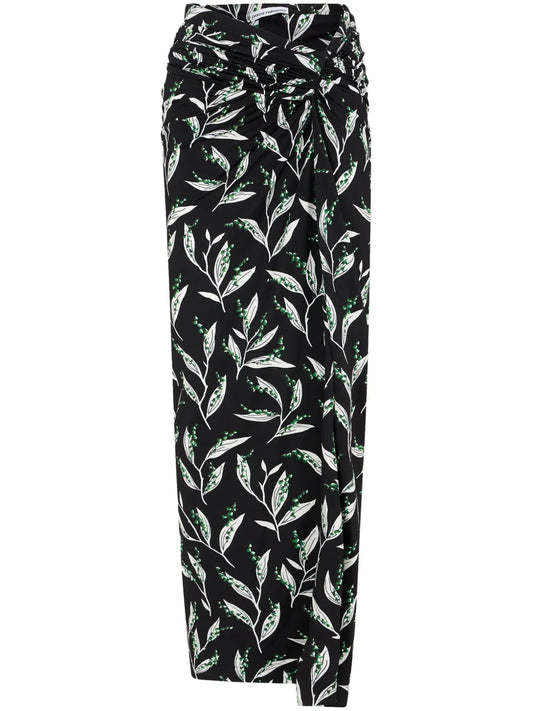 Graphic-Print High-Waist Maxi Skirt