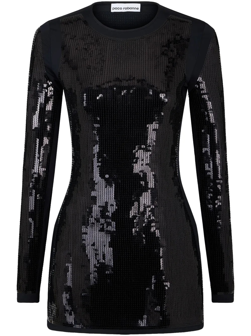 Sequin-Embellished Long-Sleeve Dress