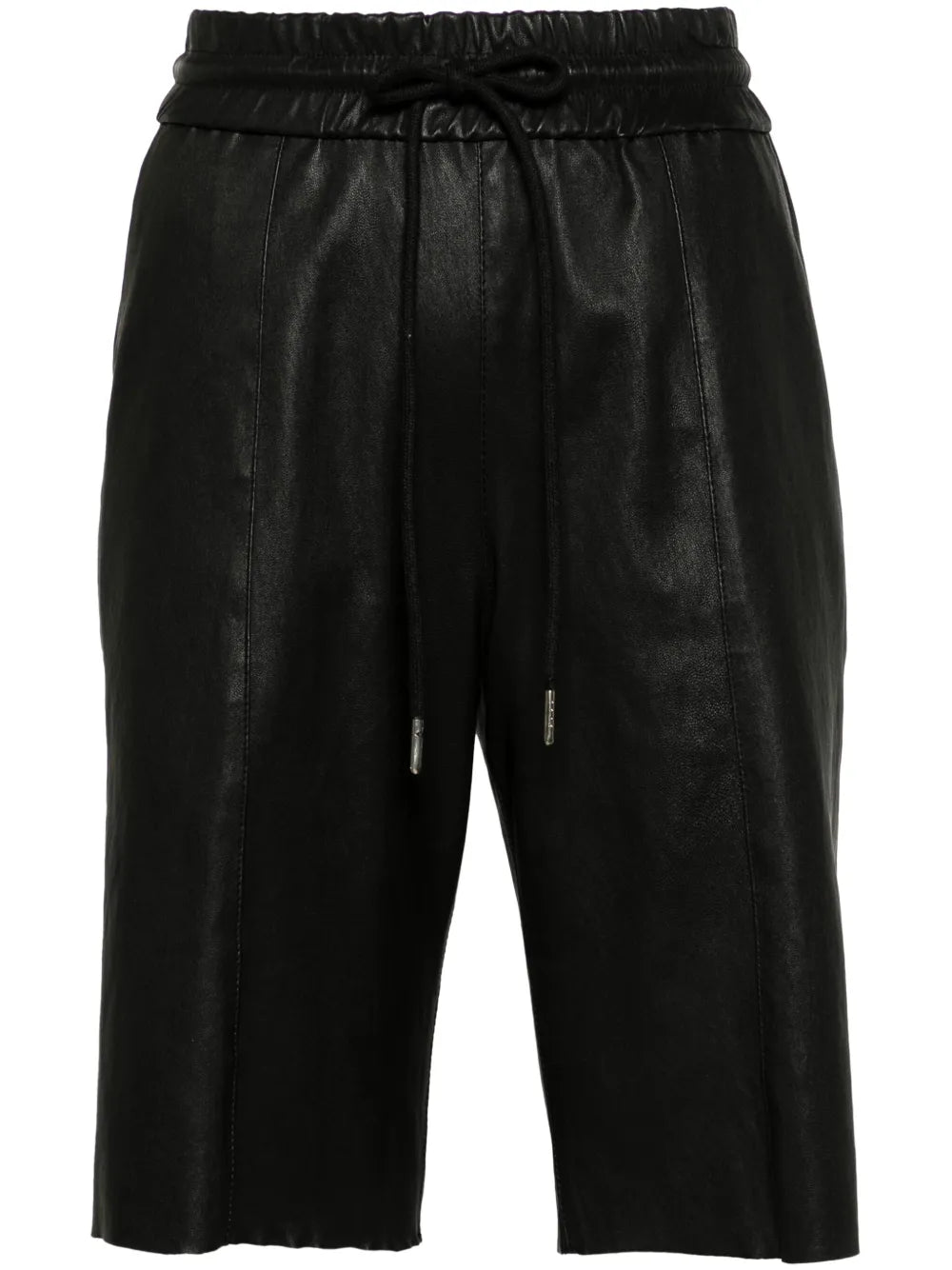 Drawstring Leather Shorts