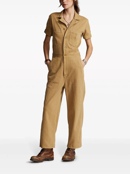 Short-Sleeve Cotton Jumpsuit