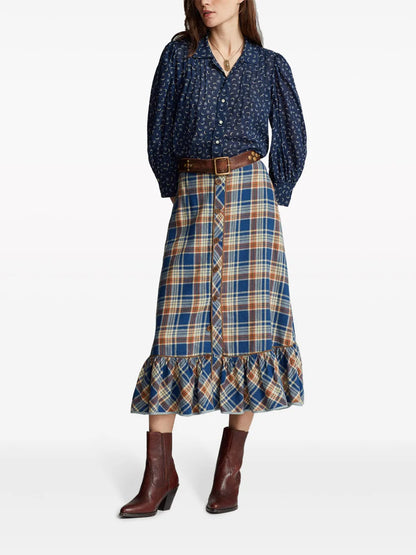 Sadie Cotton-Linen Blend Skirt