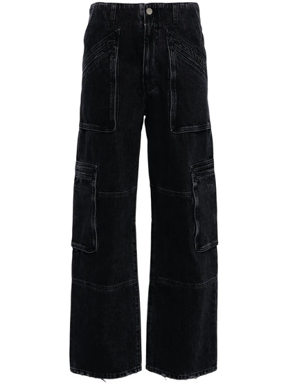 Faded-Effect Cargo Trousers