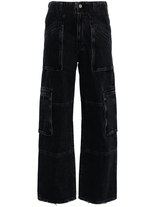 Faded-Effect Cargo Trousers