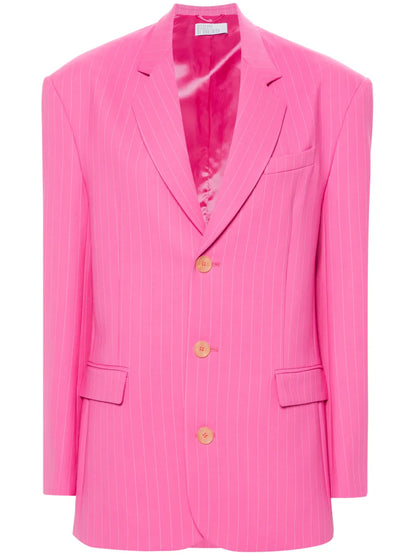 Pinstripe Single-Breasted Blazer