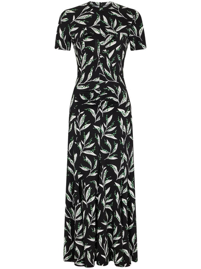Floral-Print Short-Sleeve Dress