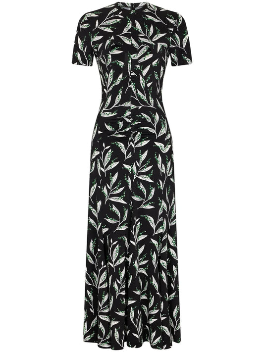 Floral-Print Short-Sleeve Dress