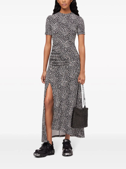 Floral-Print Short-Sleeve Dress