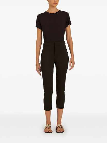 High-Waisted Slim-Fit Capri Pants