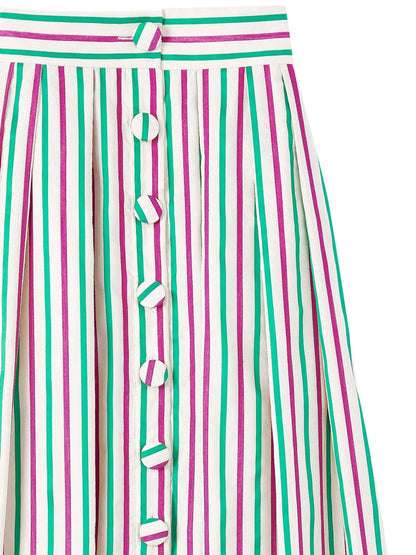 Striped Buttoned Skirt