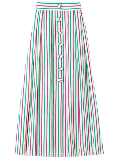Striped Buttoned Skirt