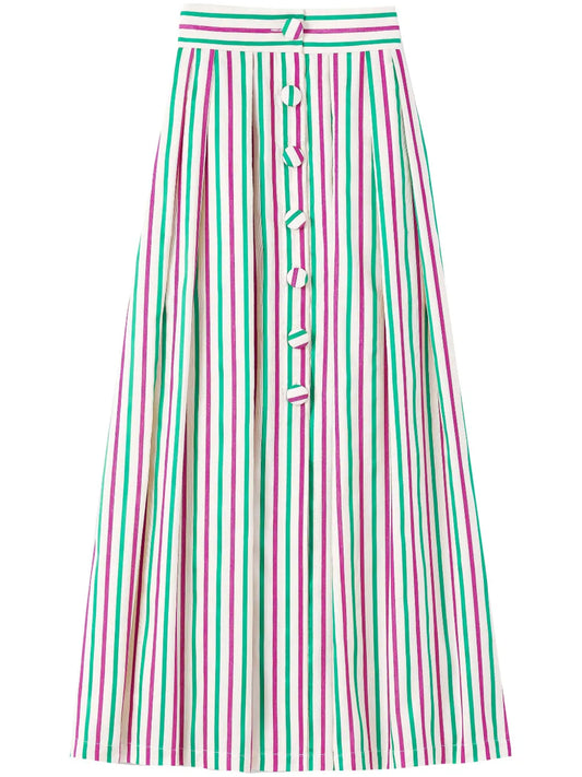 Striped Buttoned Skirt