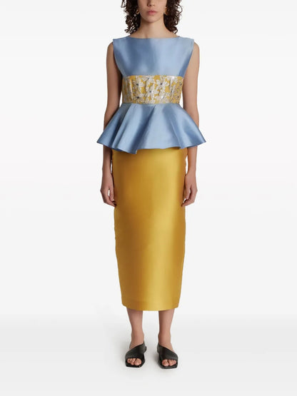 Cy Peplum-Waist Midi Dress