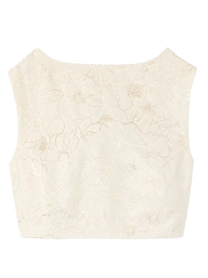 Jacquard Sleeveless Top