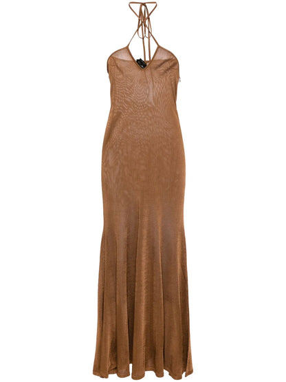 Halterneck Flared Maxi Dress