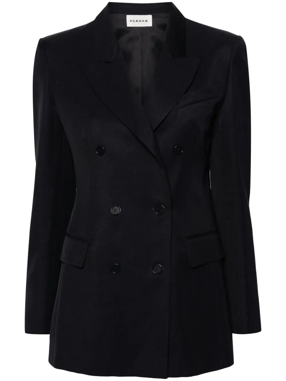 Peak-Lapels Double-Breasted Blazer