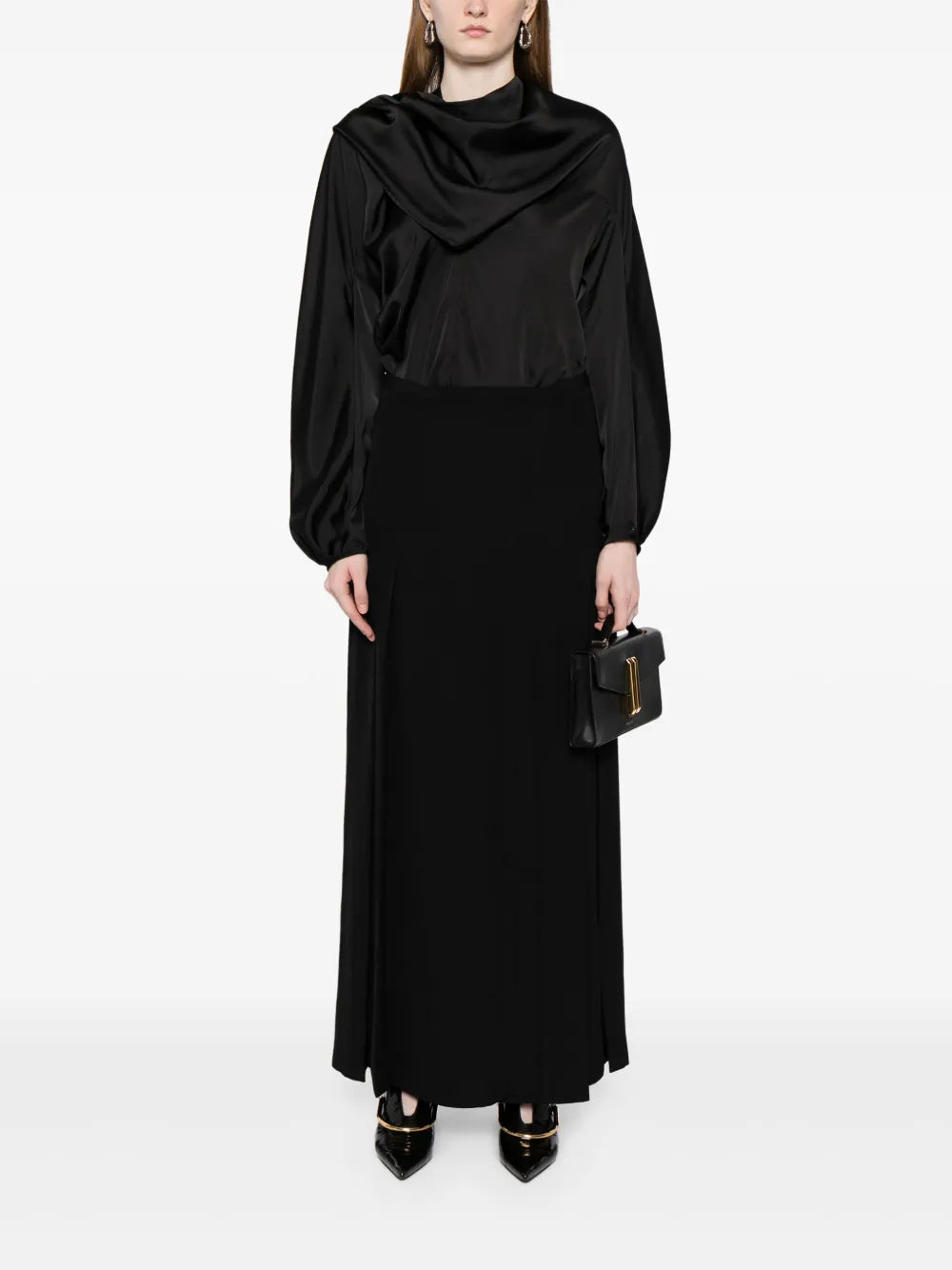 Pleated Wrap Skirt
