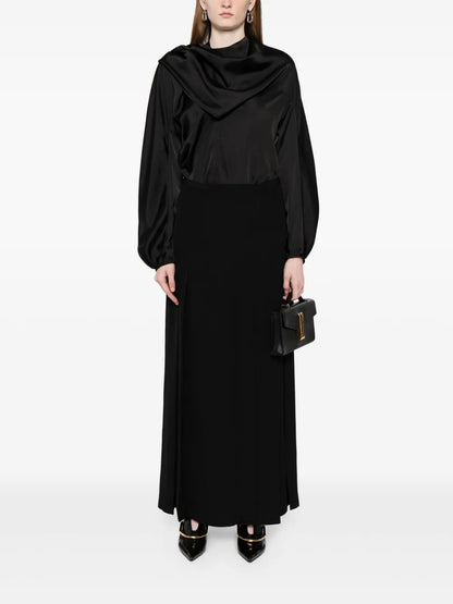 Pleated Wrap Skirt