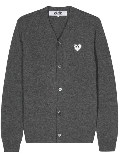 Heart-Patch Wool Cardigan
