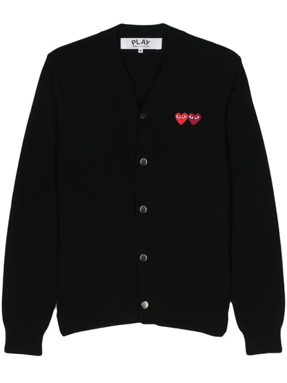 Heart-Patch Wool Cardigan