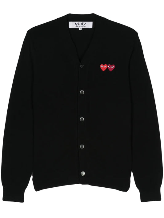 Heart-Patch Wool Cardigan