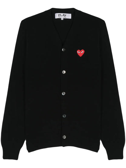 Heart-Patch Wool Cardigan