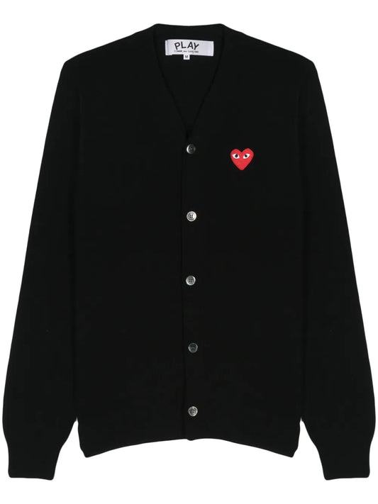 Heart-Patch Wool Cardigan