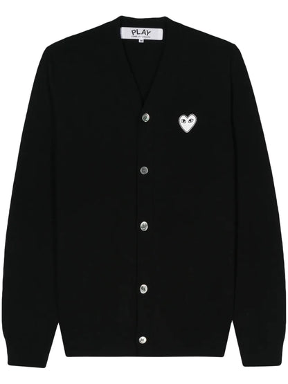 Heart-Patch Wool Cardigan