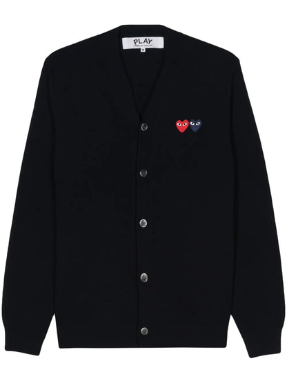 Heart-Patch Wool Cardigan